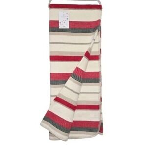 Docofil Winter Striped Soft Throw Blanket 51 x 67 Cotton Blend Made in Portugal